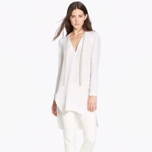 Halston Heritage Chalk Tunic w/embellished ties